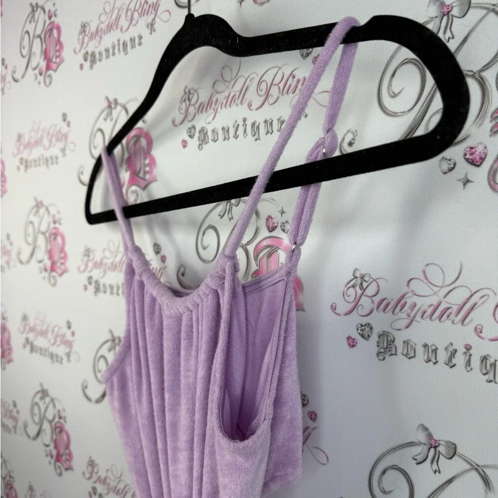 MAJORELLE dress cut out sides Oring detail terry cloth towel Lavender Dress - Picture 4 of 15